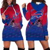 Buffalo Bills Womens Grunge Helmet Hoodie Dress