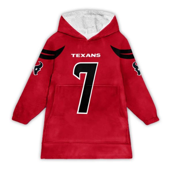 C J Stroud Texans Football Unisex Blanket Hoodie 1