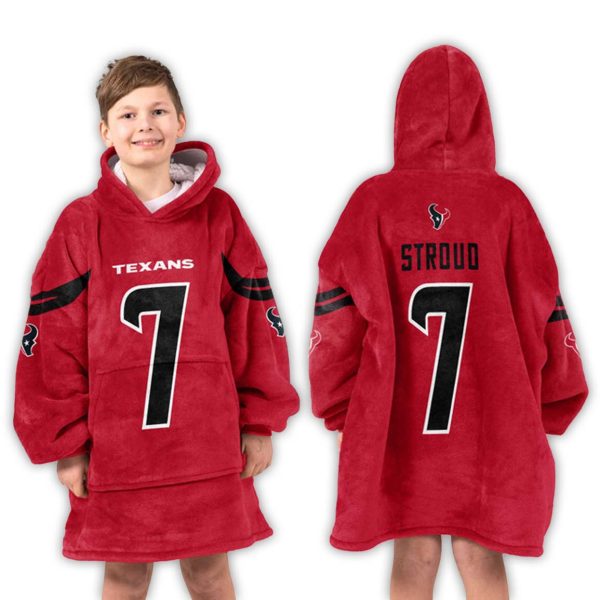 C J Stroud Texans Football Unisex Blanket Hoodie 3