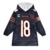 Captain C Williams 18 Chicago Bears Football Unisex Blanket Hoodie 1