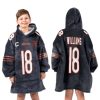 Captain C Williams 18 Chicago Bears Football Unisex Blanket Hoodie 3