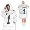 Captain J Hurts 1 Philadelphia Eagles Football Unisex Blanket Hoodie 2