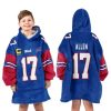 Captain Josh Allen 17 Buffalo Bills Football Unisex Blanket Hoodie 3