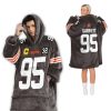 Captain M Garrett 95 Cleveland Browns Football Unisex Blanket Hoodie 2