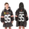 Captain M Garrett 95 Cleveland Browns Football Unisex Blanket Hoodie 3