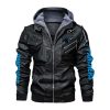 Carolina Panthers Hooded Leather Jacket 1