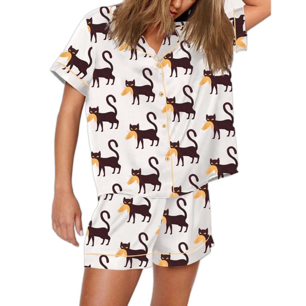 Cat Orange Feminist Pajama Set 2