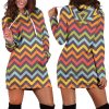 Chevron Pattern Hoodie Dress 1