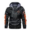 Chicago Bears Hooded Leather Jacket 1