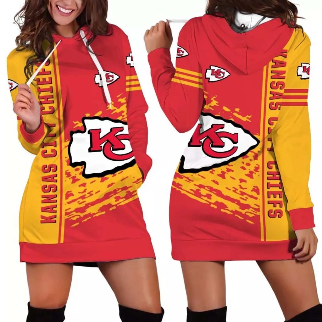 Chiefs Stripe Splash Women's Hoodie Dress