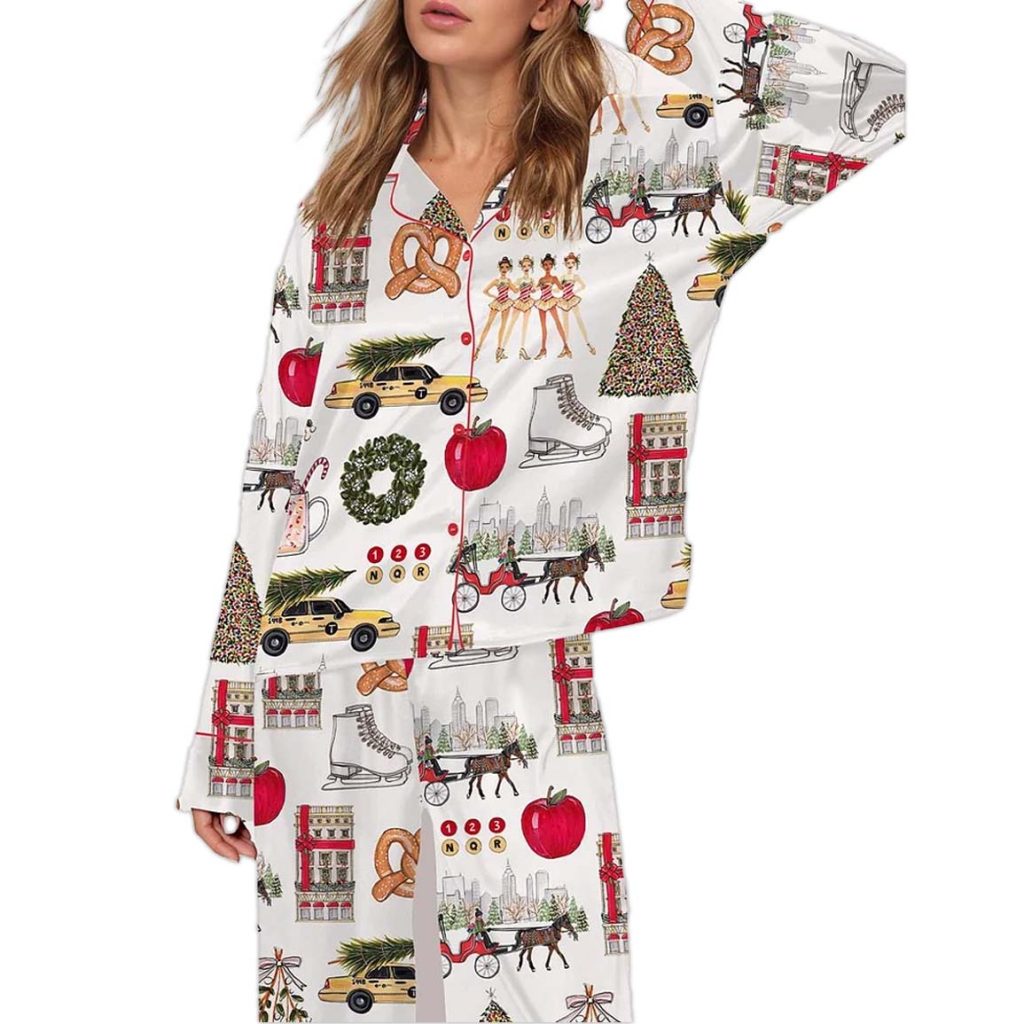 Christmas In New York Pajama Set 1