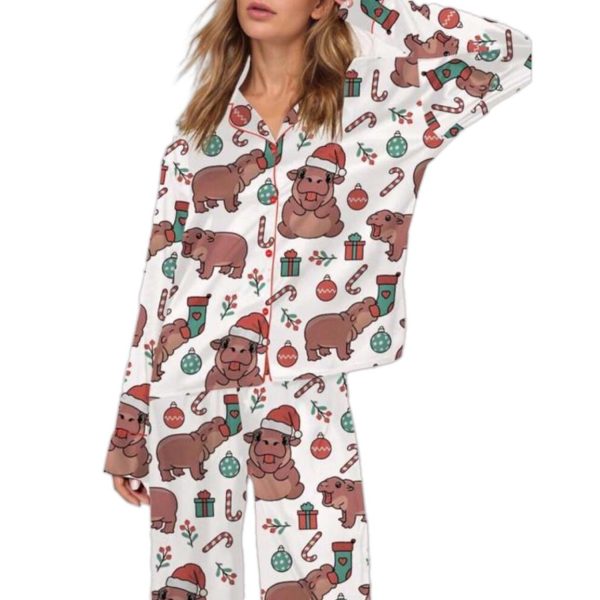 Christmas Moo Deng Pajama Set 1