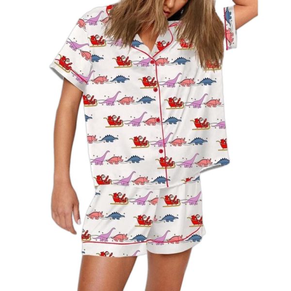 Christmas Santa Dinosaurs Pajama Set 3