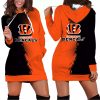 Cincinnati Bengals Gradient Split Hoodie Dress