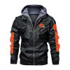 Cleveland Browns Hooded Leather Jacket 1