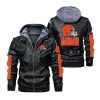 Cleveland Browns Hooded Leather Jacket 2