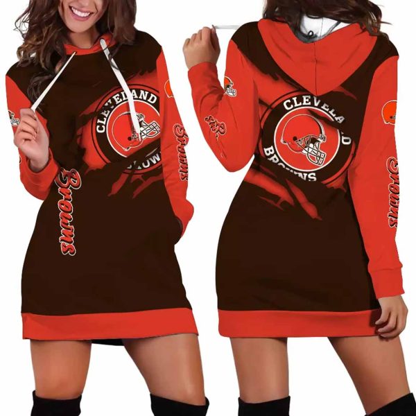 Cleveland Browns Torn Effect Hoodie Dress