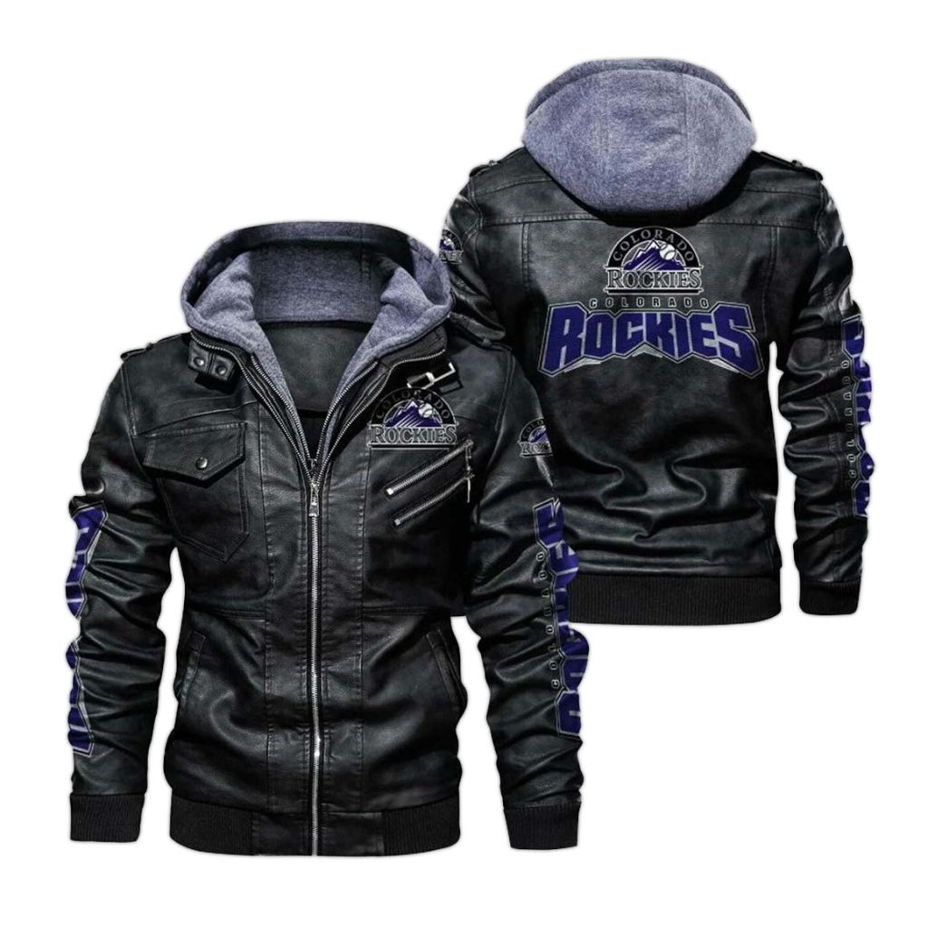 Colorado Rockies Hooded Leather Jacket 2