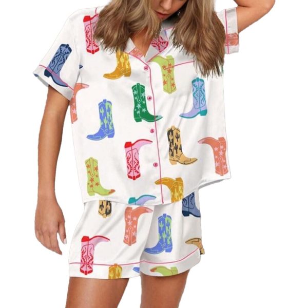 Colorful Cowboy Boot Pajama Set 1