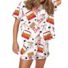 Coquette Chicken Nuggets Satin Pajamas Set 1