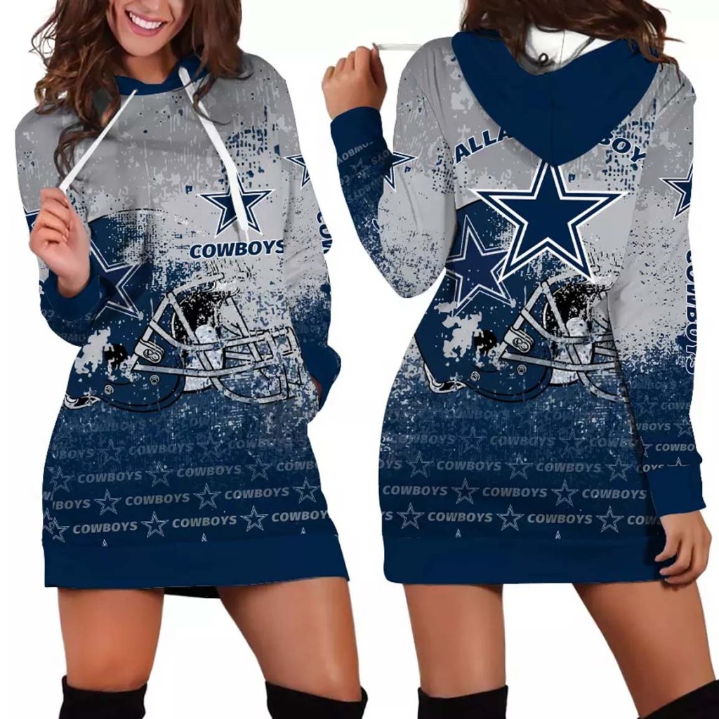 Cowboys Helmet Grunge Women's Hoodie Dress