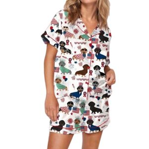 Dachshund 4th Of July Pajama Set 1