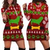 Dachshund Ugly Christmas Hoodie Dress 1