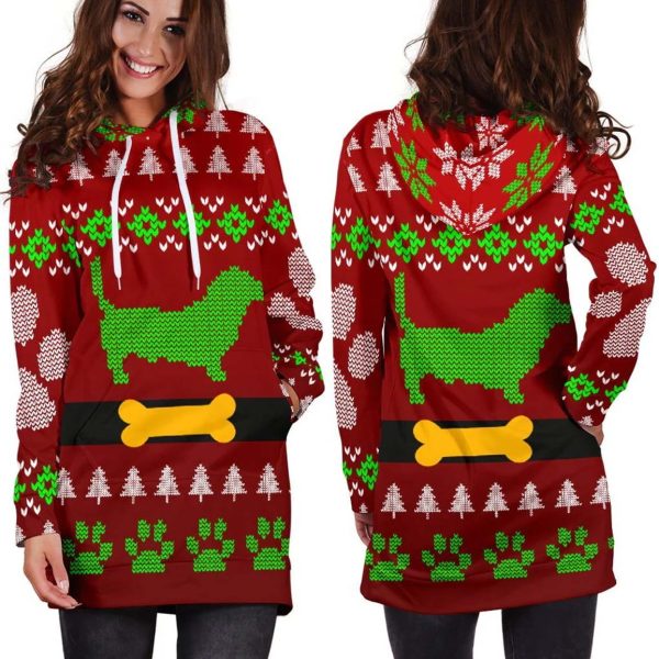 Dachshund Ugly Christmas Hoodie Dress 2