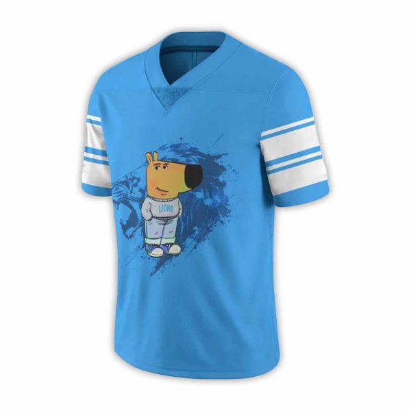 Detroit Lions Chill Guy Blue Football Jersey 1