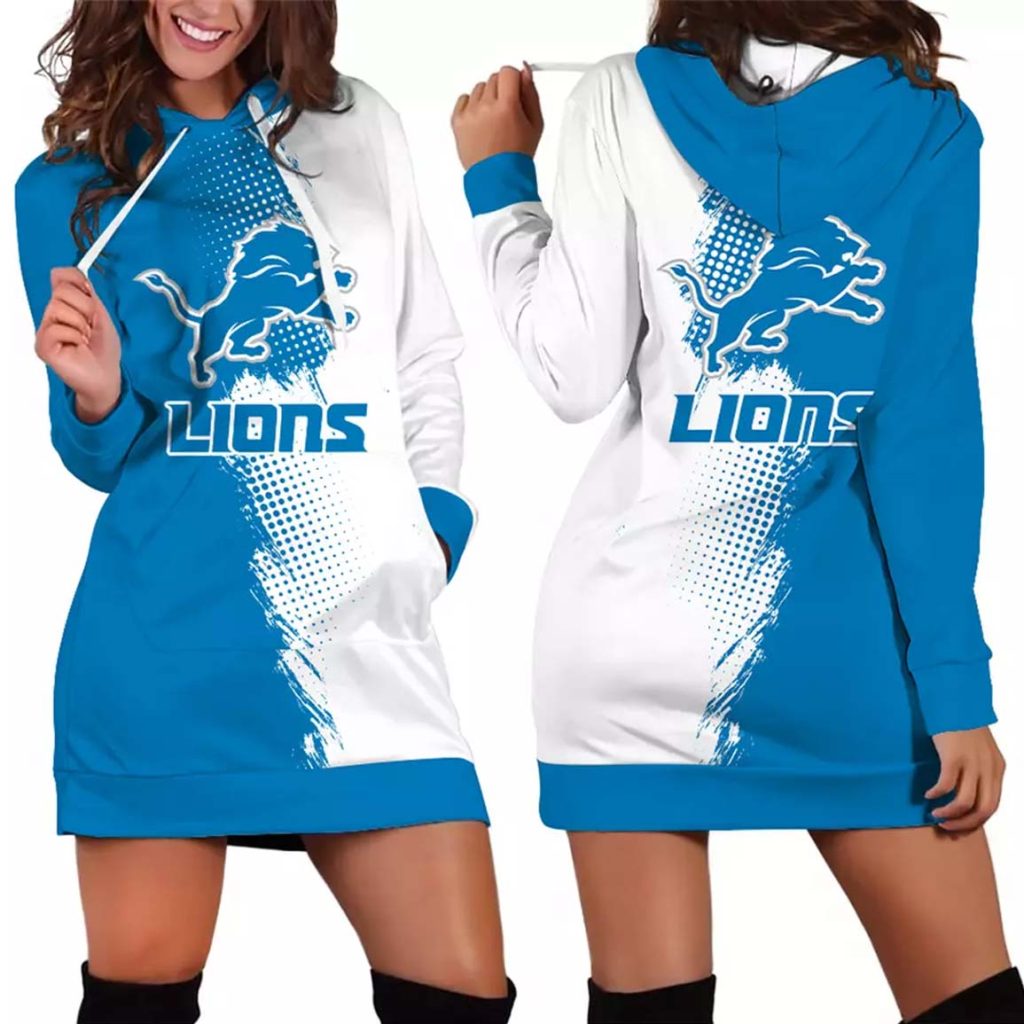 Detroit Lions Gradient Split Hoodie Dress