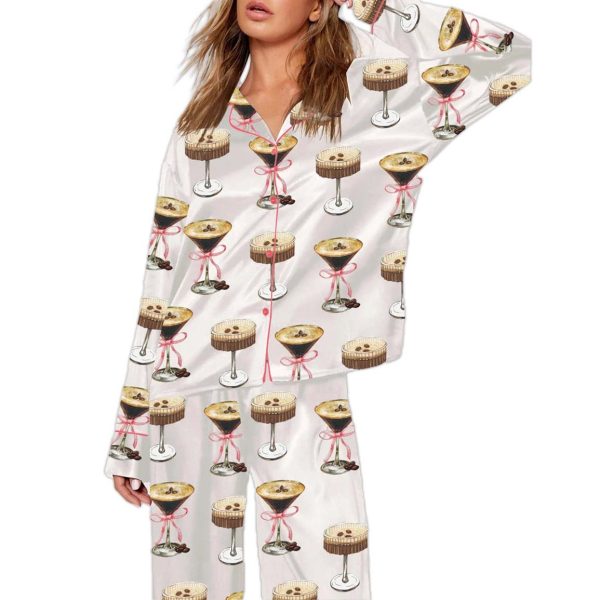 Espresso Martini Pink Bow Pajama Set 1