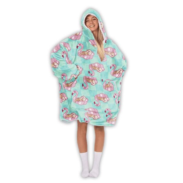 Flamingo Float Blanket Hoodie 2