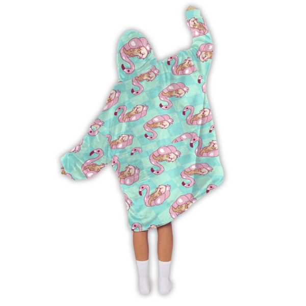 Flamingo Float Blanket Hoodie 3