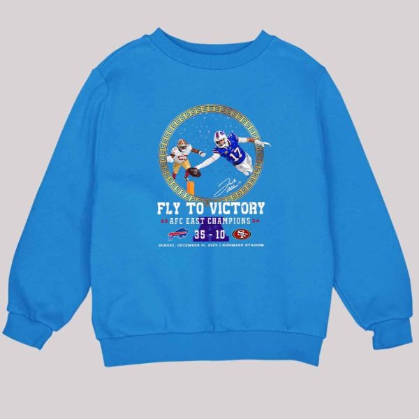 Fly To Victory 2024 AFC East Champions Bills 35 10 49ers Shirt 3