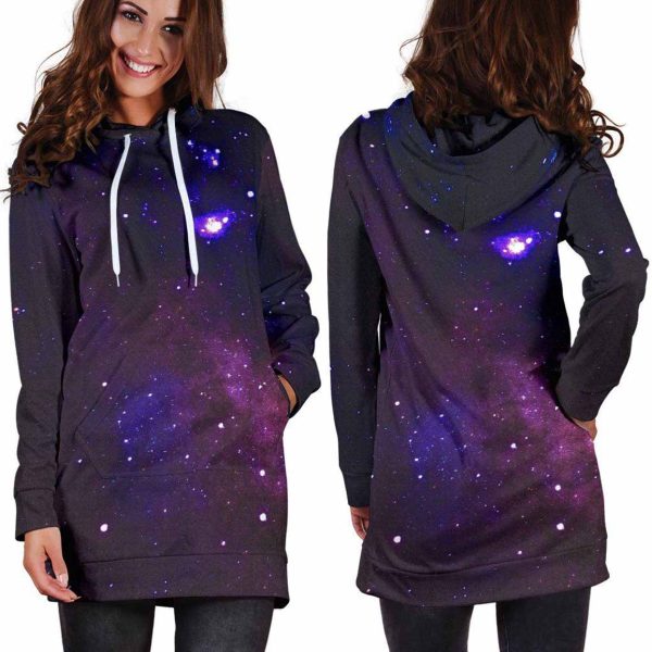 Galaxy Womens Hoodie Dress 2