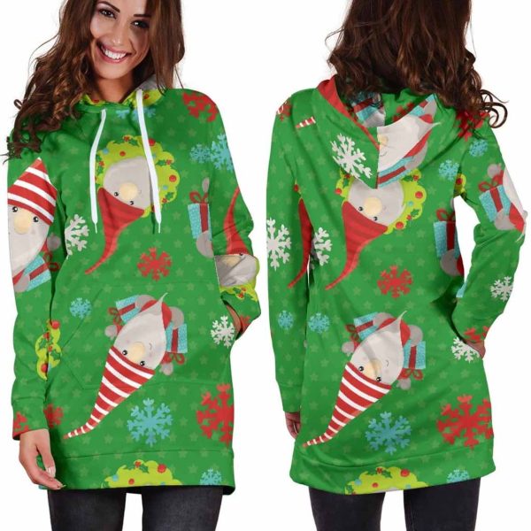 Gnome For Christmas Hoodie Dress 2