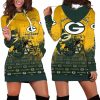 Green Bay Packers Helmet Grunge Womens Hoodie Dress