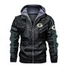 Green Bay Packers Hooded Leather Jacket 1