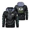 Green Bay Packers Hooded Leather Jacket 2