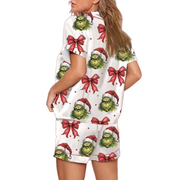 Grnch Christmas Coquette Bow Pajama Set 3