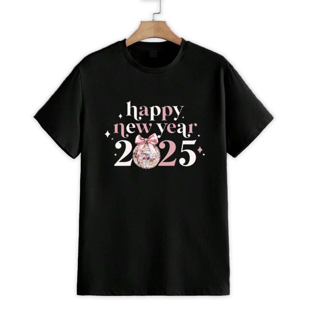 Happy New Year 2025 Pink Disco Ball Shirt 1