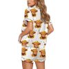 Highland Cow With Sunflowers Pajama Set 2