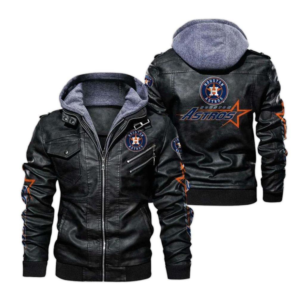 Houston Astros Hooded Leather Jacket 2