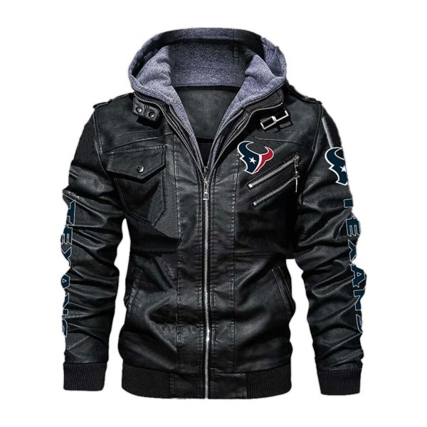 Houston Texans Hooded Leather Jacket 1