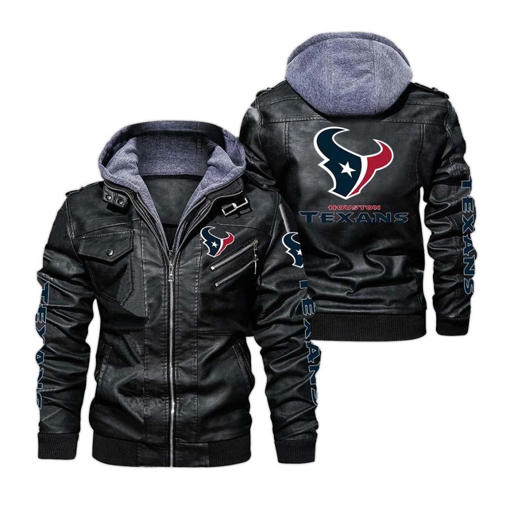 Houston Texans Hooded Leather Jacket 2