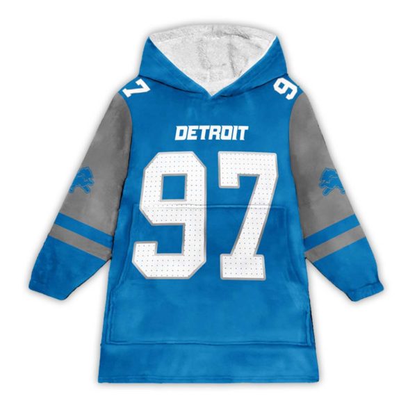 Hutchinson Detroit Lions Football Unisex Blanket Hoodie 1