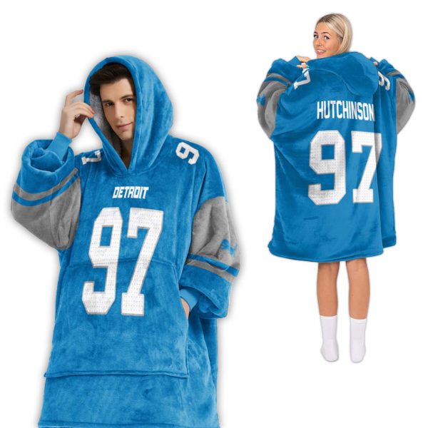 Hutchinson Detroit Lions Football Unisex Blanket Hoodie 2