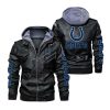 Indianapolis Colts Hooded Leather Jacket 2