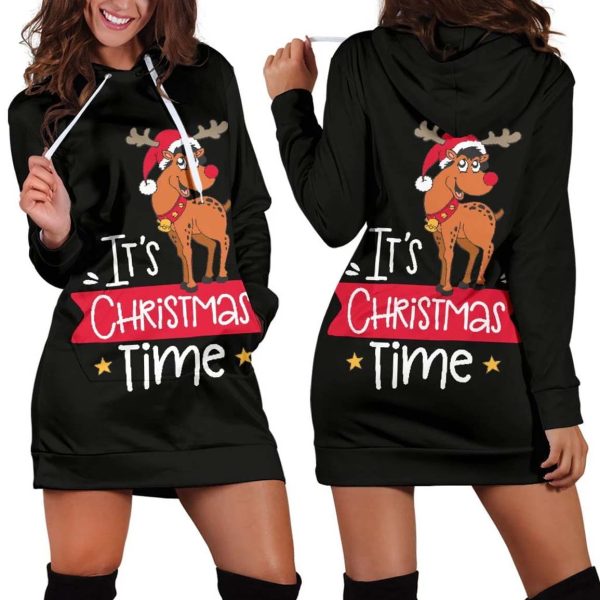 Its Christmas Time Womens Hoodie Dress 1