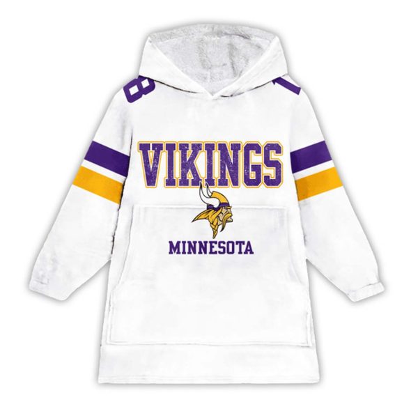 Jefferson Minnesota Vikings Football Unisex Blanket Hoodie 1